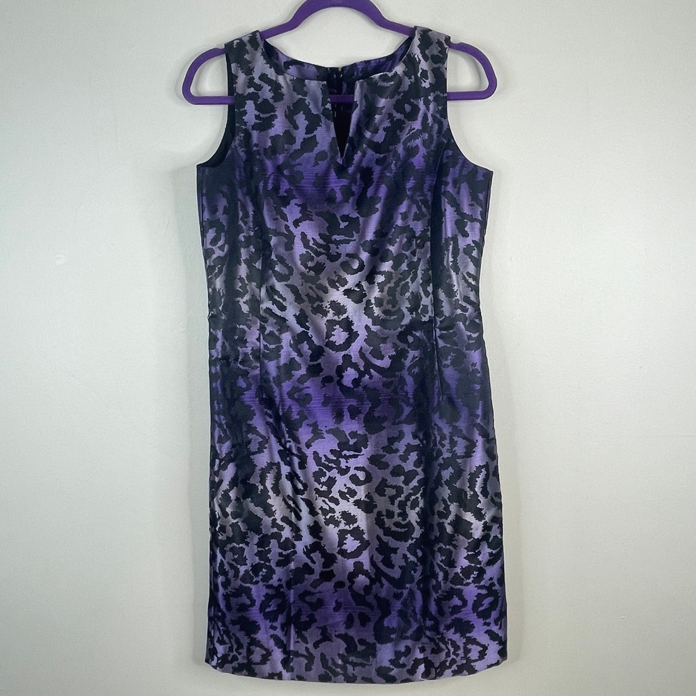 Vintage Peter Nygard Sheath Dress 8 Leopard Animal Print Art To Wear Party Work